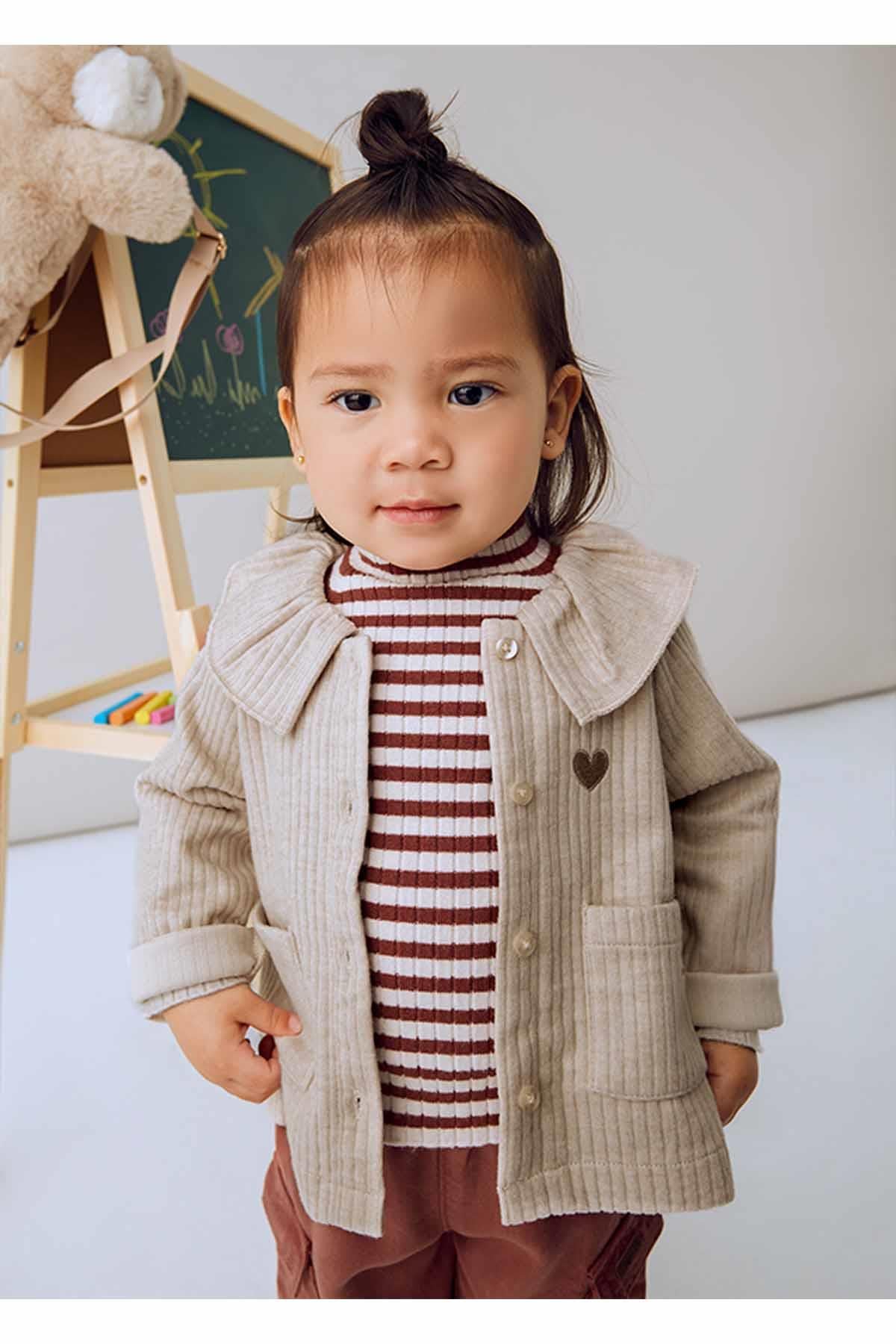 Mayoral Kışlık Kız Bebek Hırka Ceket - Bej