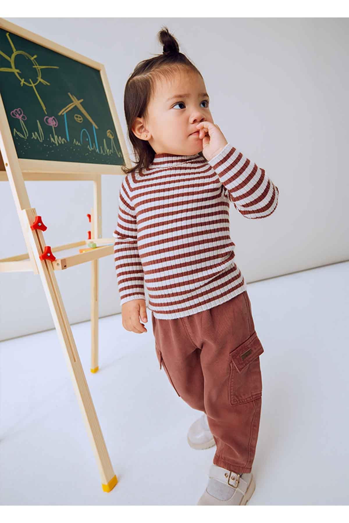 Mayoral Kışlık Kız Bebek Kargo Cep Pantolon - Kahve