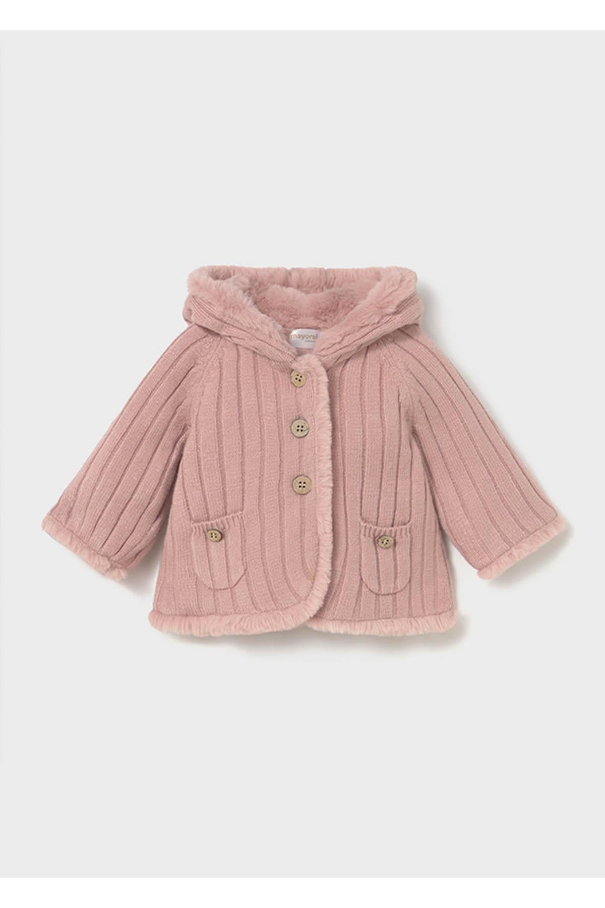 Mayoral Kışlık Kız Bebek Ponponlu Hırka - Pembe