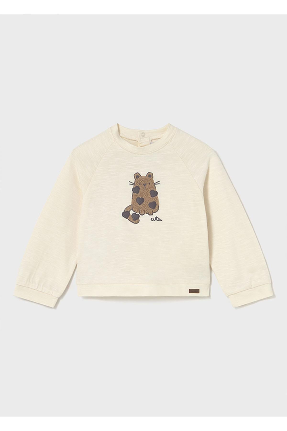 Mayoral Kışlık Kız Bebek Tshirt - Bej