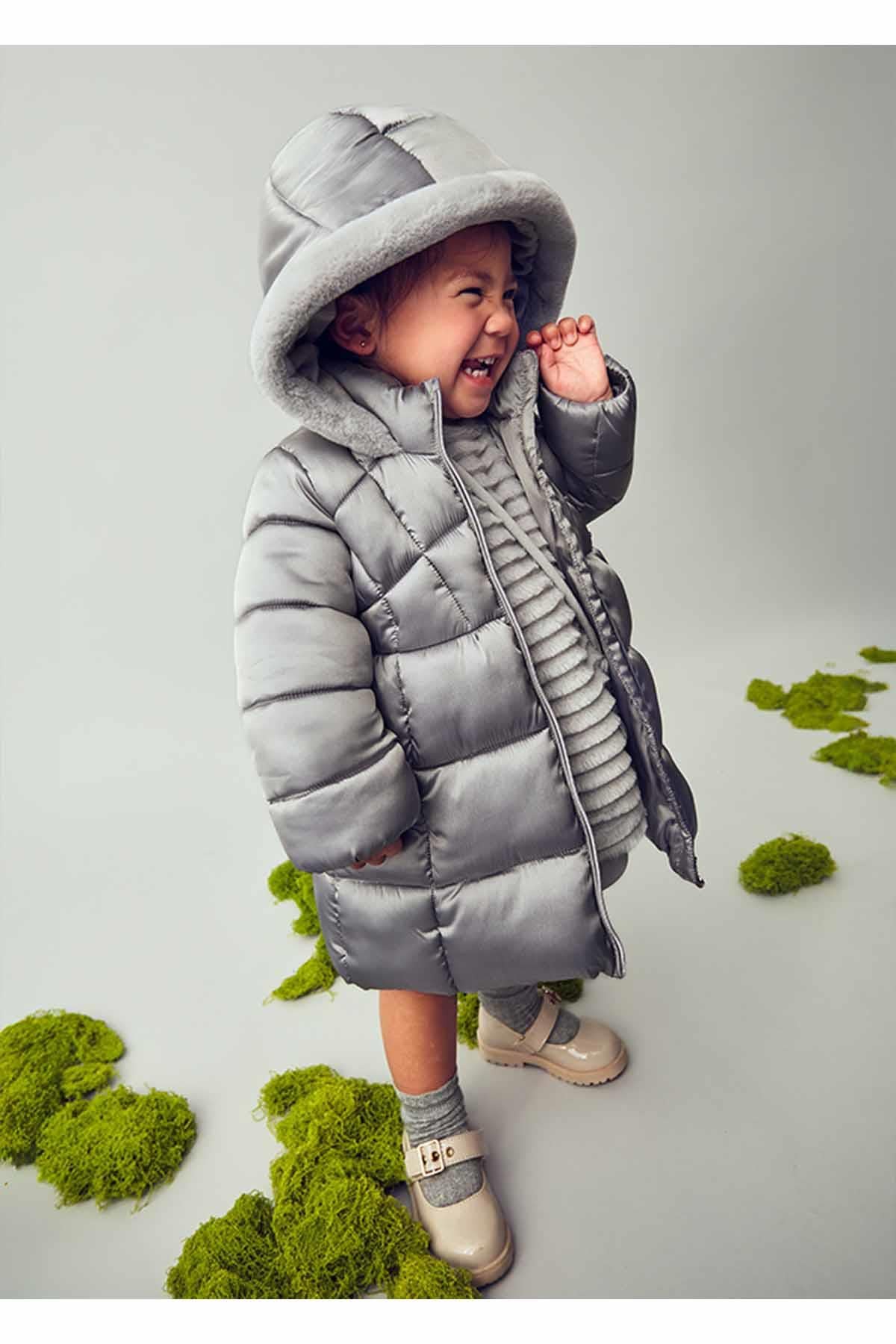 Mayoral Kışlık Kız Bebek Uzun Boy Mont  - Gri