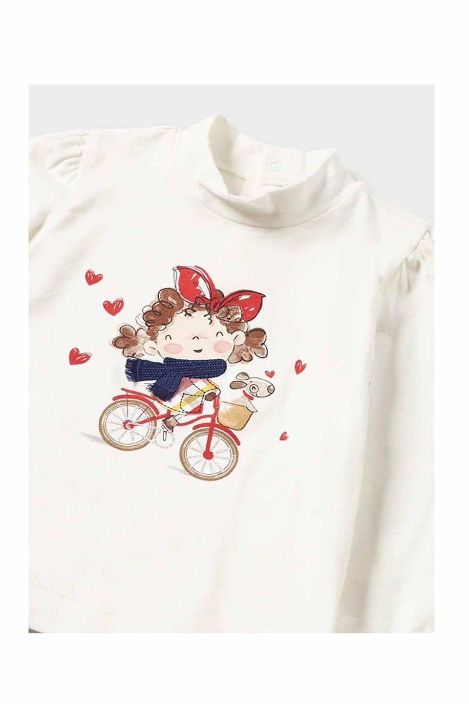 Mayoral Kışlık Kız Bebek Yarı Balıkçı Uzun Kol T-shirt Beyaz
