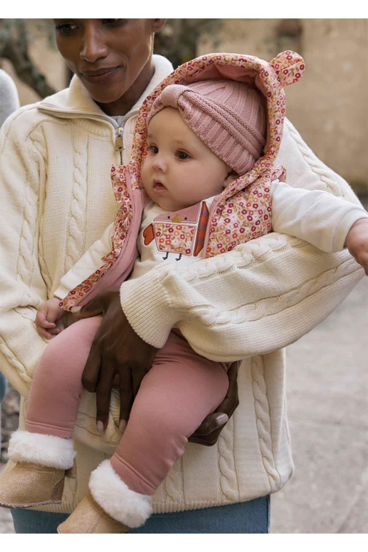 Mayoral Kışlık Kız Bebek Yelekli 3'lü Takım - Pembe