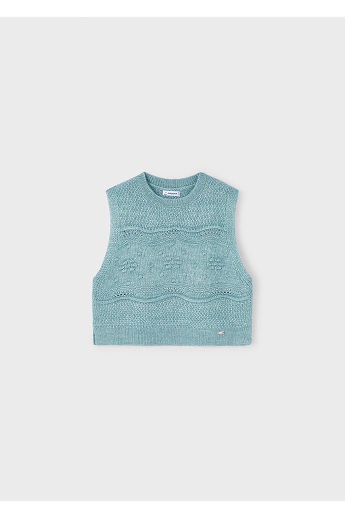 Mayoral Kışlık Kız Çocuk Örme Süveter Kazak - Yeşil