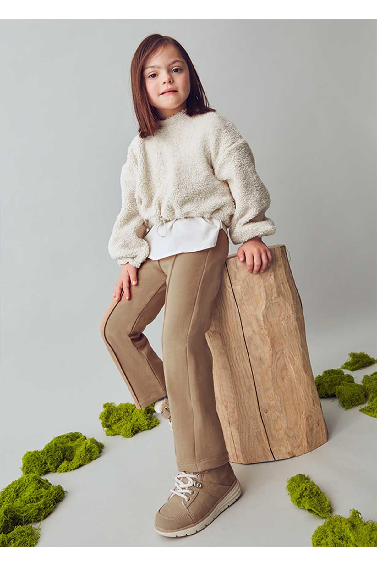 Mayoral Kışlık Kız Çocuk Polarlı Tayt - Kahve