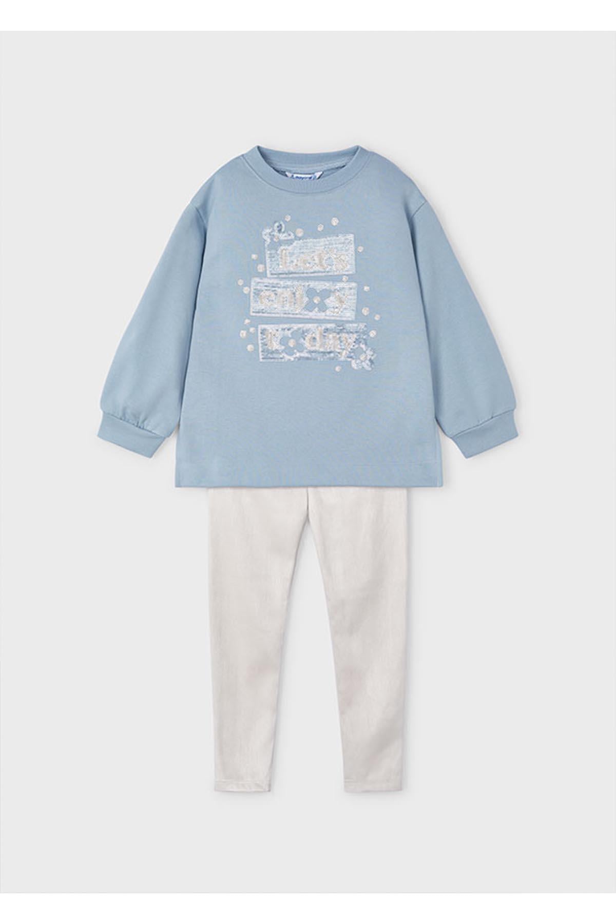 Mayoral Kışlık Kız Çocuk Sweat Tayt - Mavi
