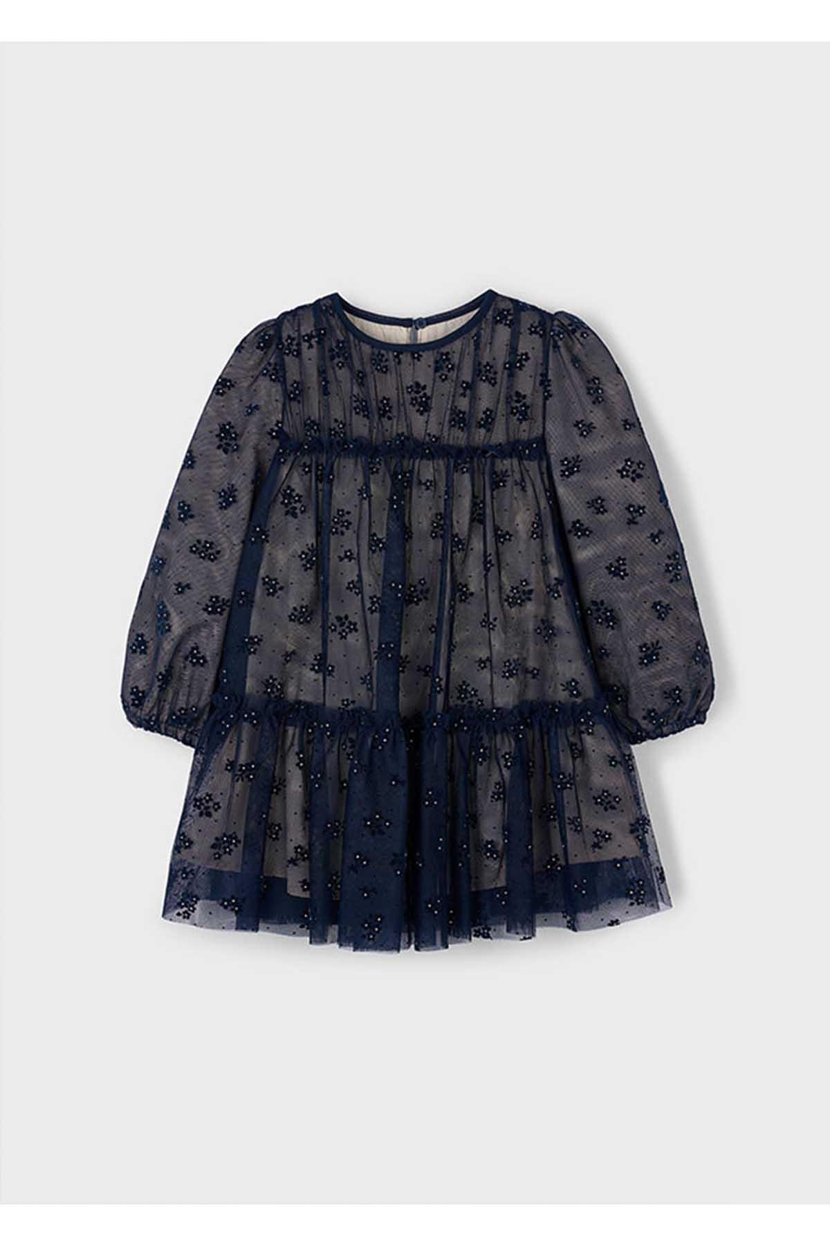 Mayoral Kışlık Kız Çocuk Tül Elbise - Lacivert