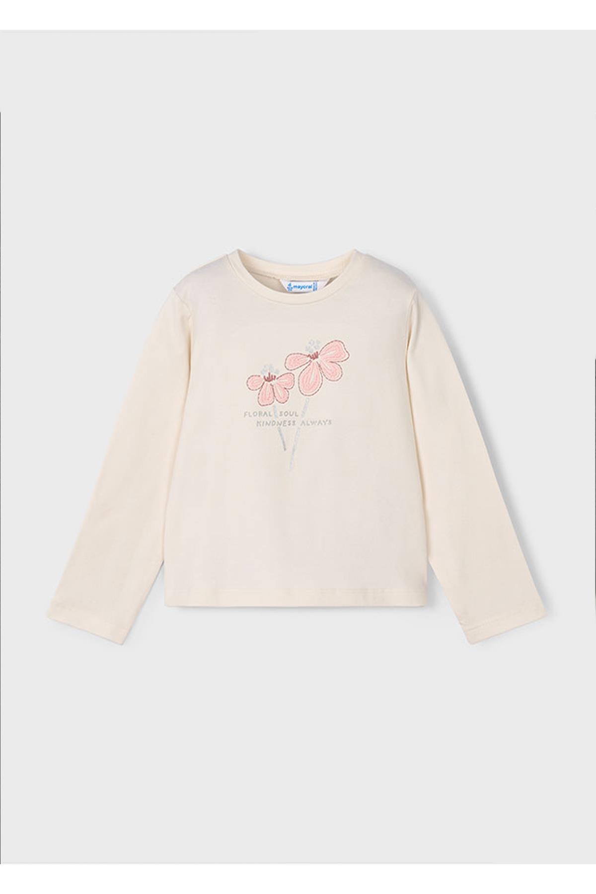 Mayoral Kışlık Kız Çocuk Uzun Kol Basic Tshirt -  Krem