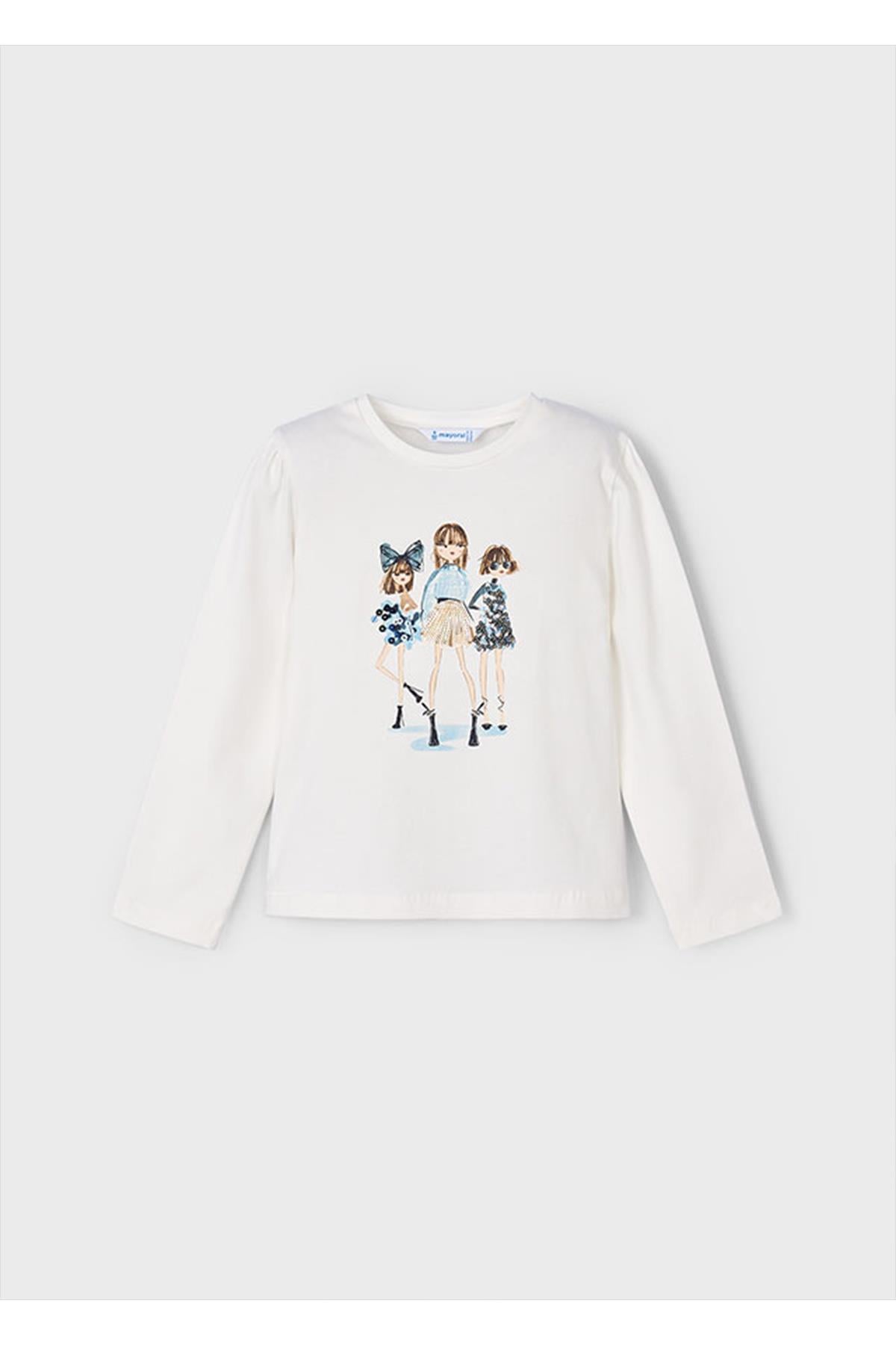 Mayoral Kışlık Kız Çocuk Uzun Kol Tshirt - Krem