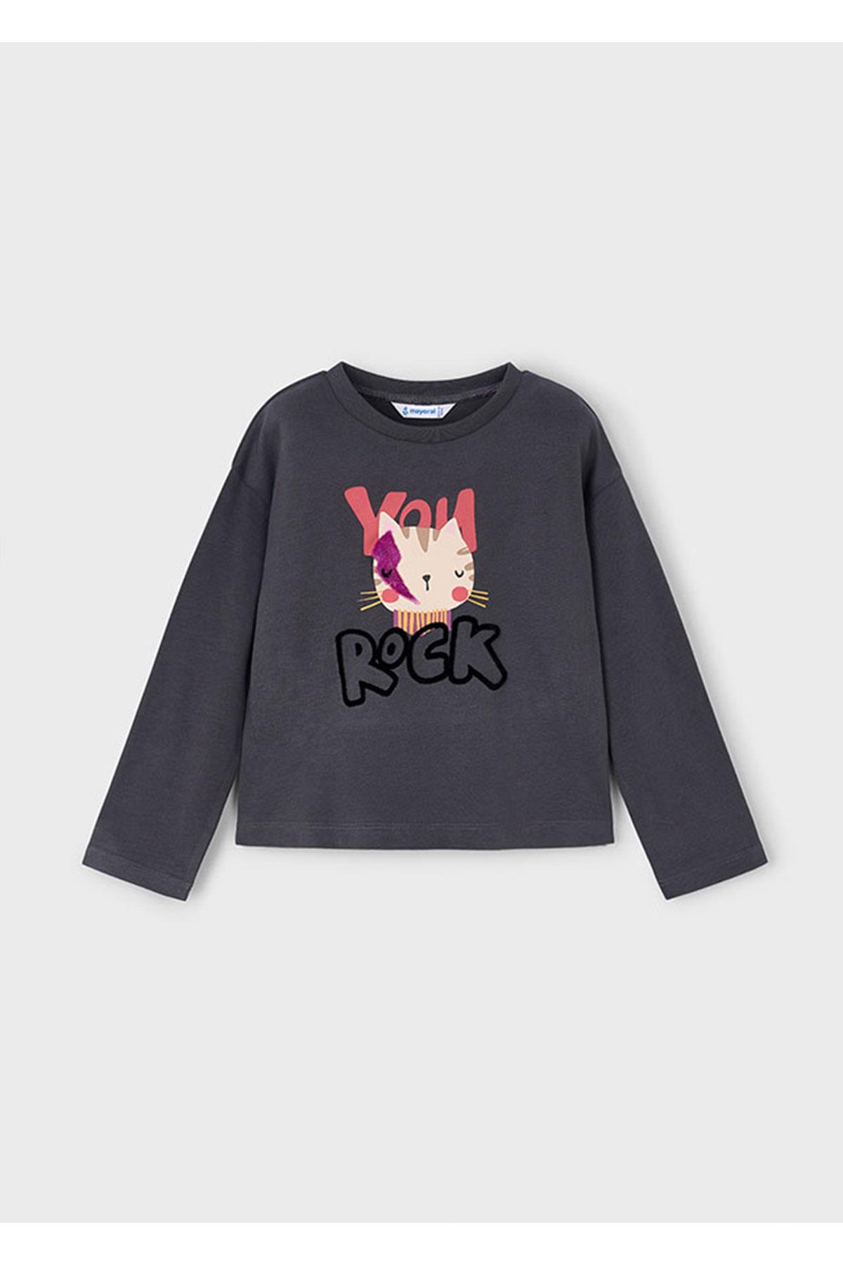 Mayoral Kışlık Kız Çocuk Uzun Kol Tshirt - Gri