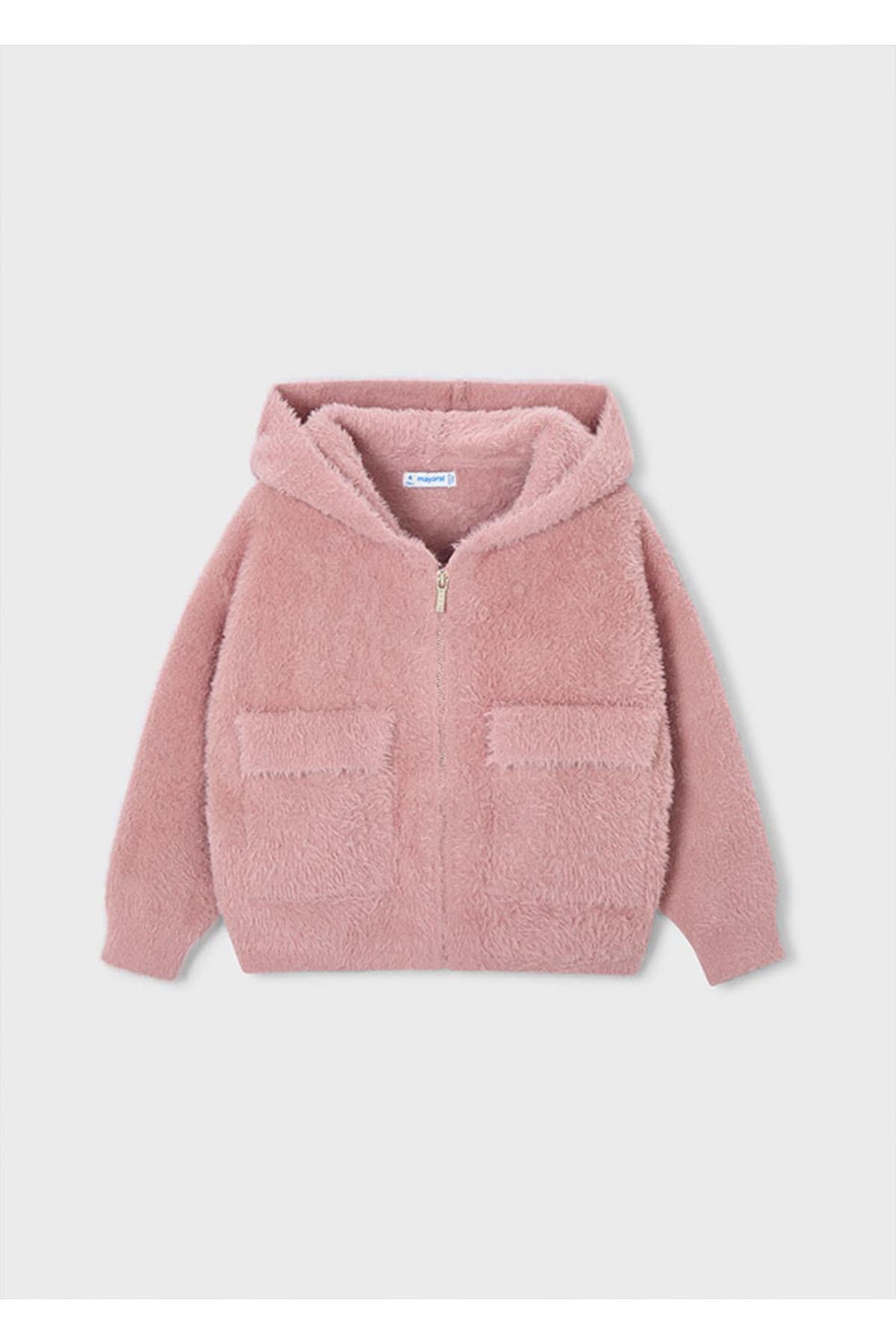 Mayoral Kışlık Kız Çocuk Yumuşak Triko Sweatshirt Hırka - Pembe