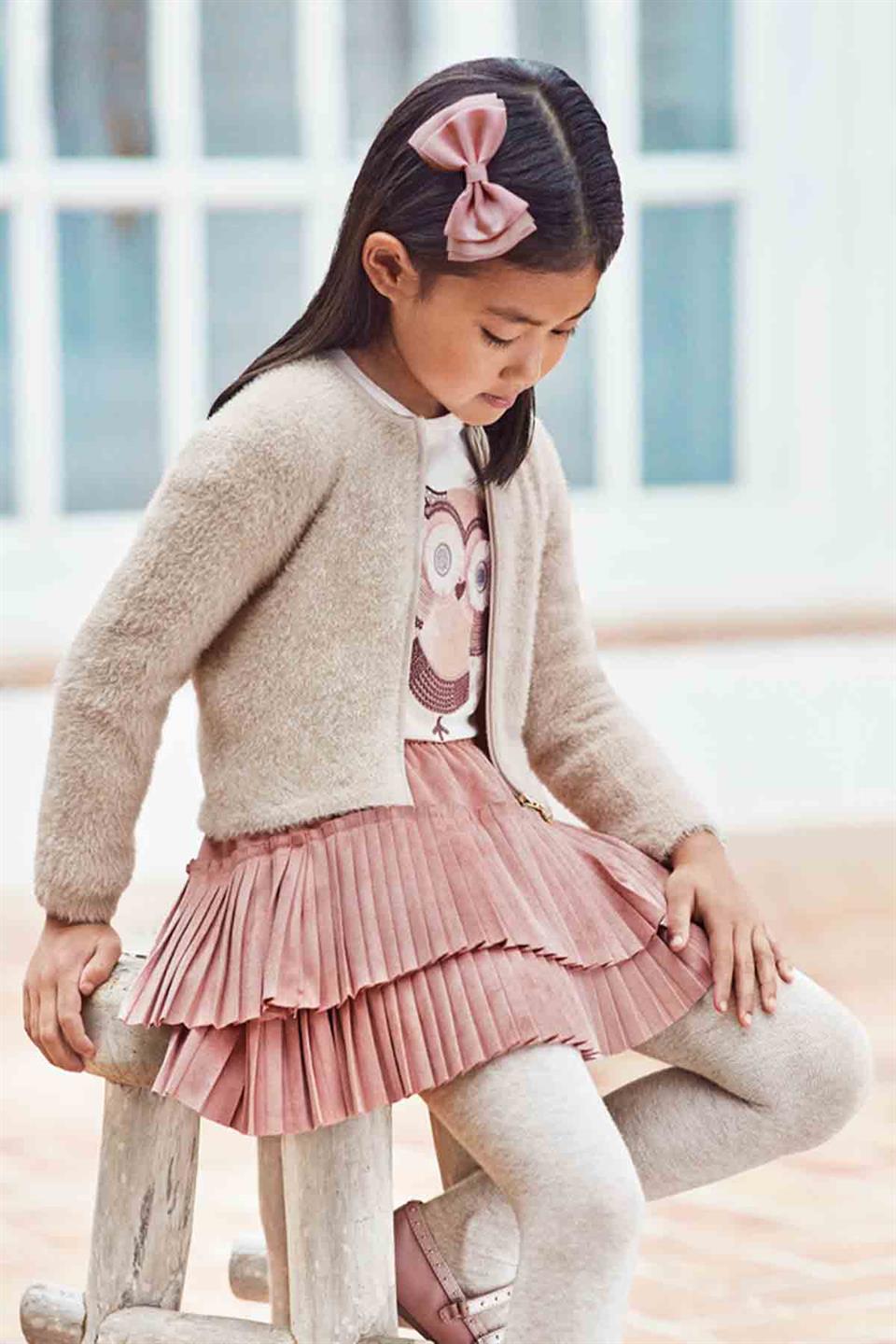 Mayoral Kışlık Kız Kürklü Örme Hırka Ceket Bej