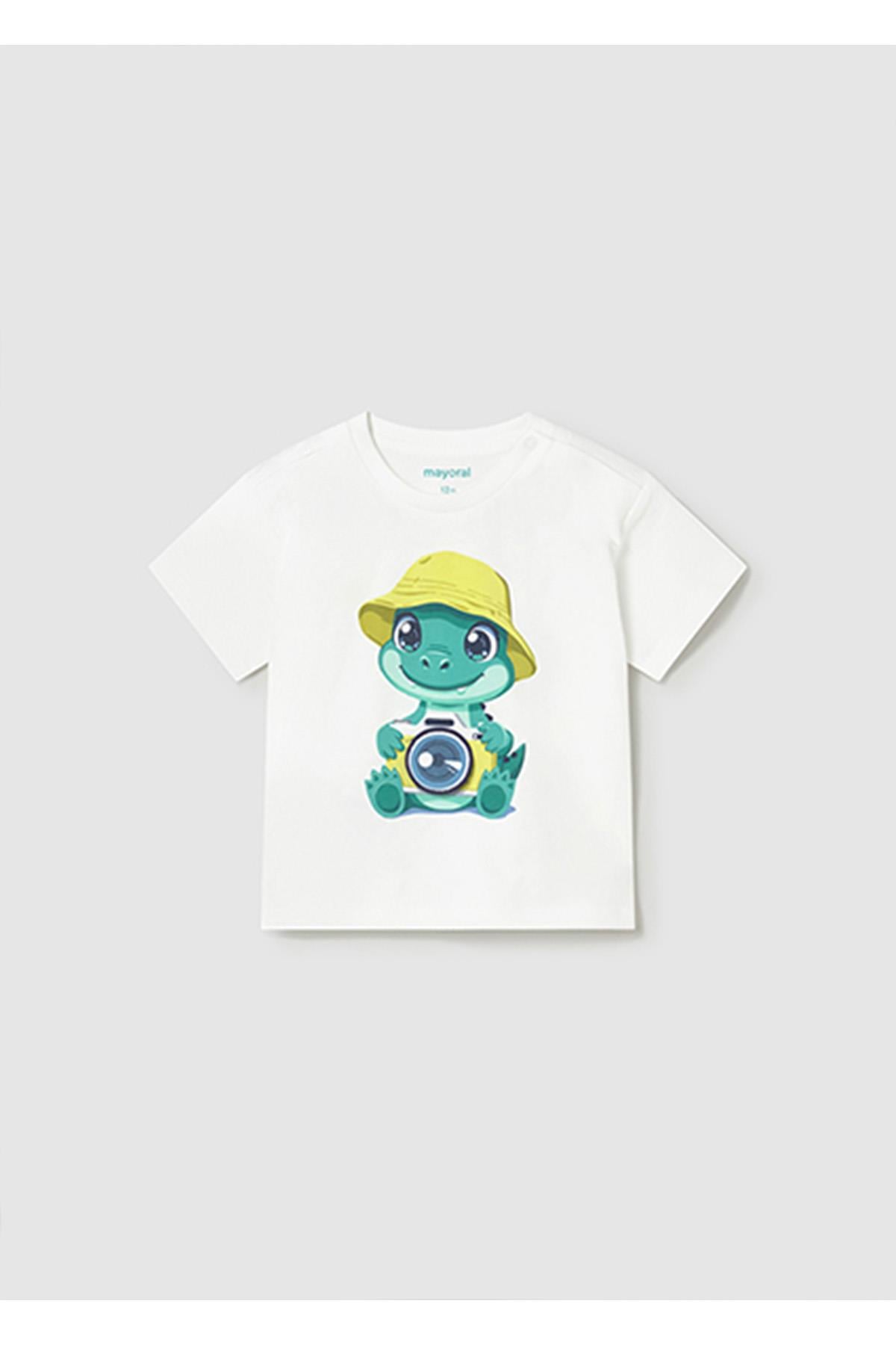 Mayoral Yazlık Erkek Bebek Baskılı Tshirt - Ekru