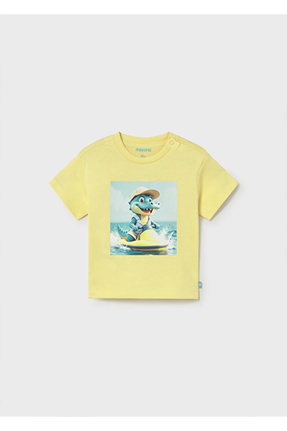 Mayoral Yazlık Erkek Bebek Baskılı Tshirt - Sarı
