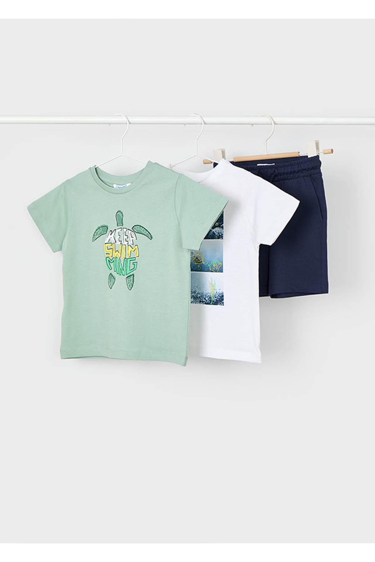 Mayoral Yazlık Erkek Çocuk 2'li T-Shirt Şort Takım - Yeşil