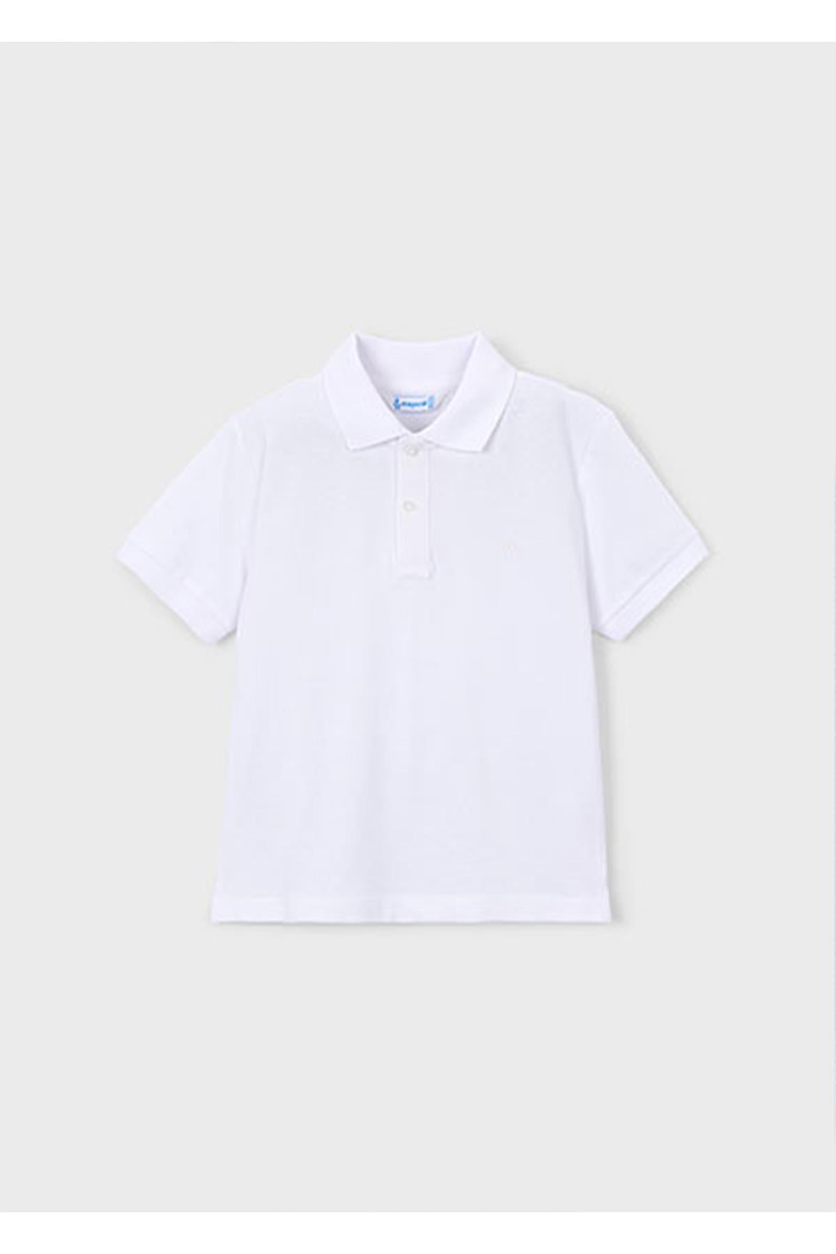Mayoral Yazlık Erkek Çocuk Basic Polo Yaka Tshirt - Beyaz