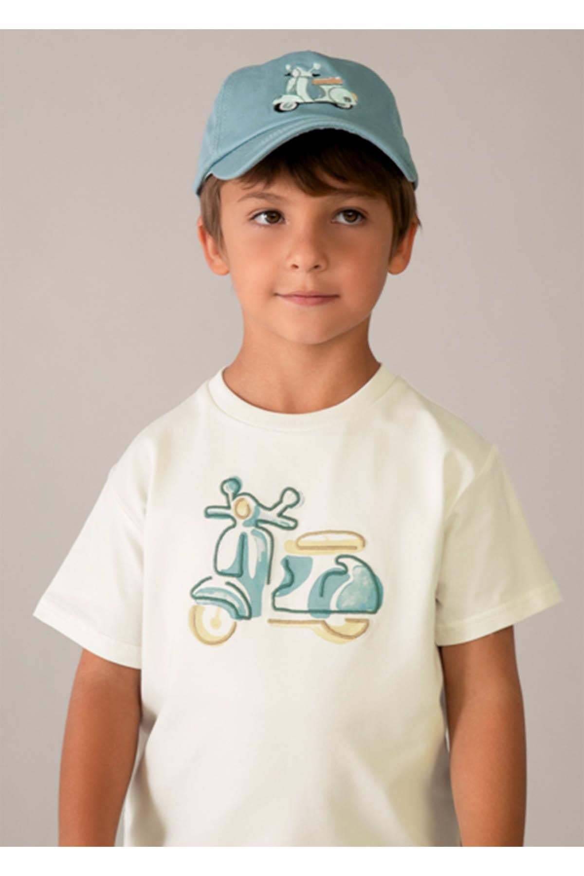 Mayoral Yazlık Erkek Çocuk Baskı Ve Nakışlı Tshirt - Krem