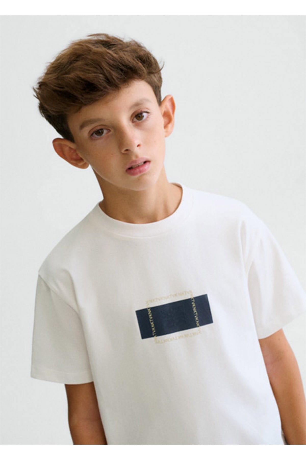 Mayoral Yazlık Erkek Çocuk Baskılı Tshirt - Krem