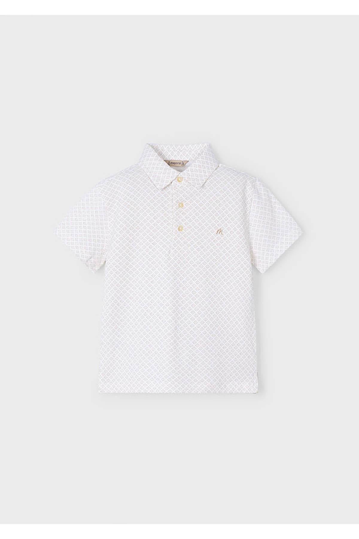 Mayoral Yazlık Erkek Çocuk Polo Yaka T-Shirt - Bej Krem