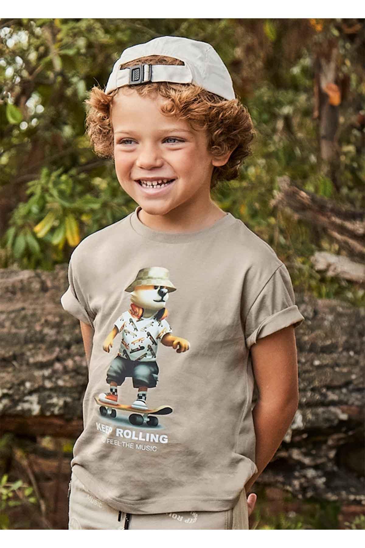 Mayoral Yazlık Erkek Çocuk T-Shirt - Bej