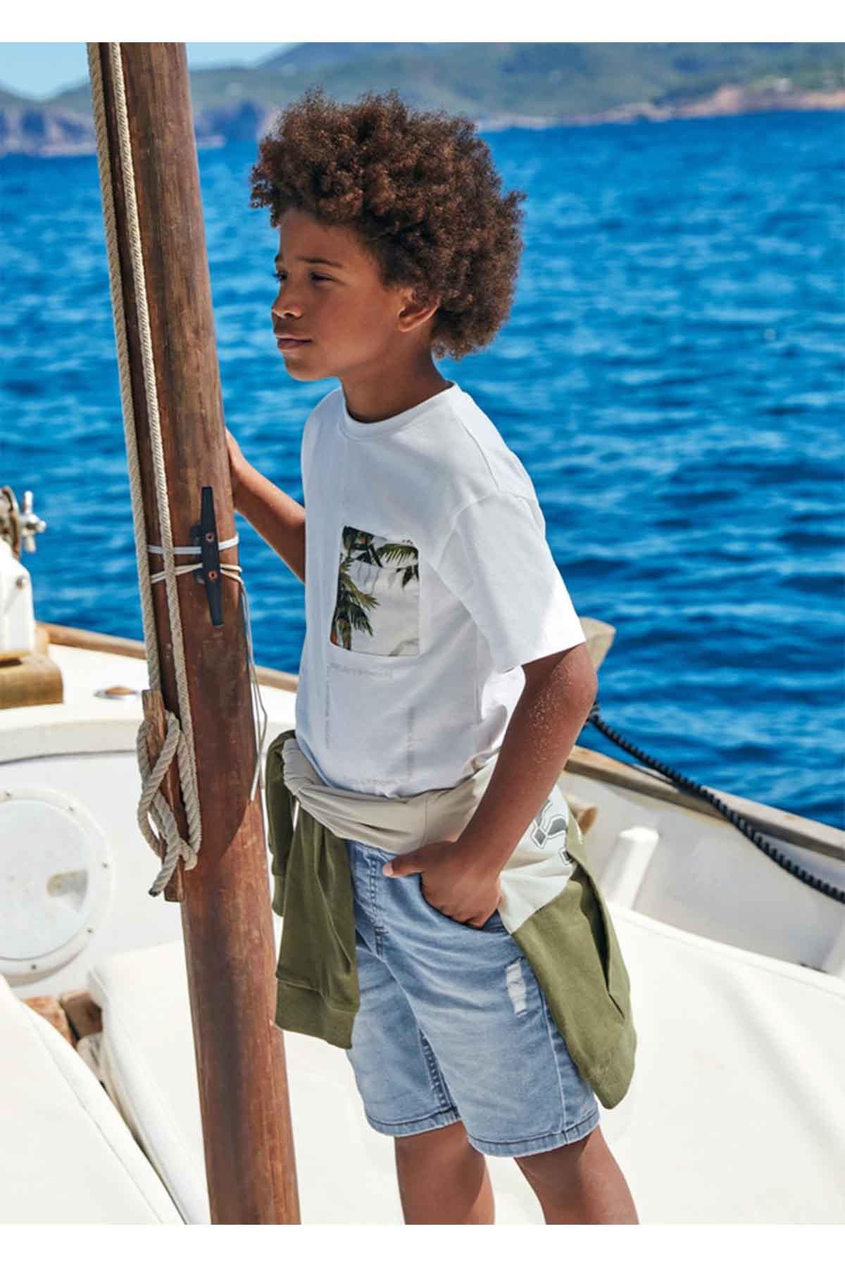 Mayoral Yazlık Erkek Denim Bermuda Şort - Mavi