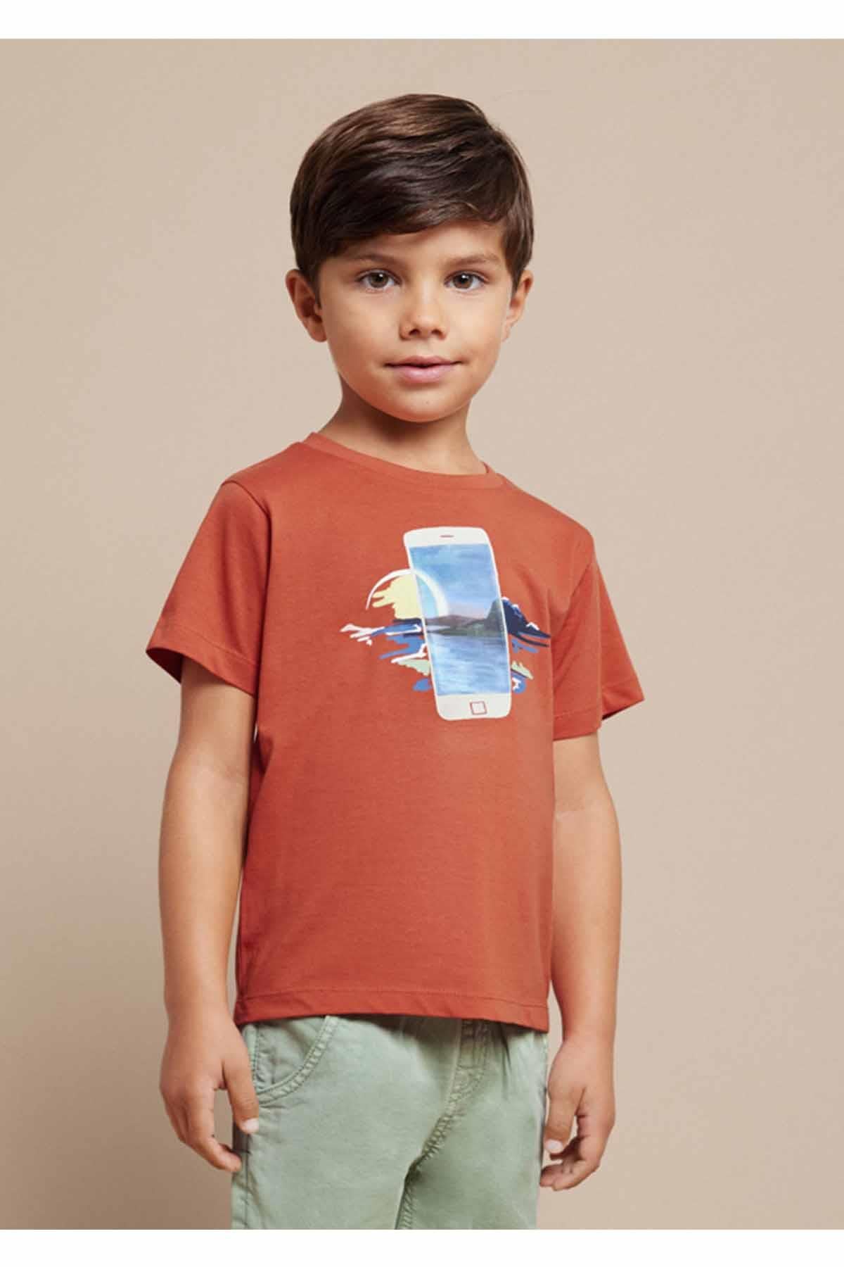 Mayoral Yazlık Erkek Kısa Kol T-shirt - Turuncu