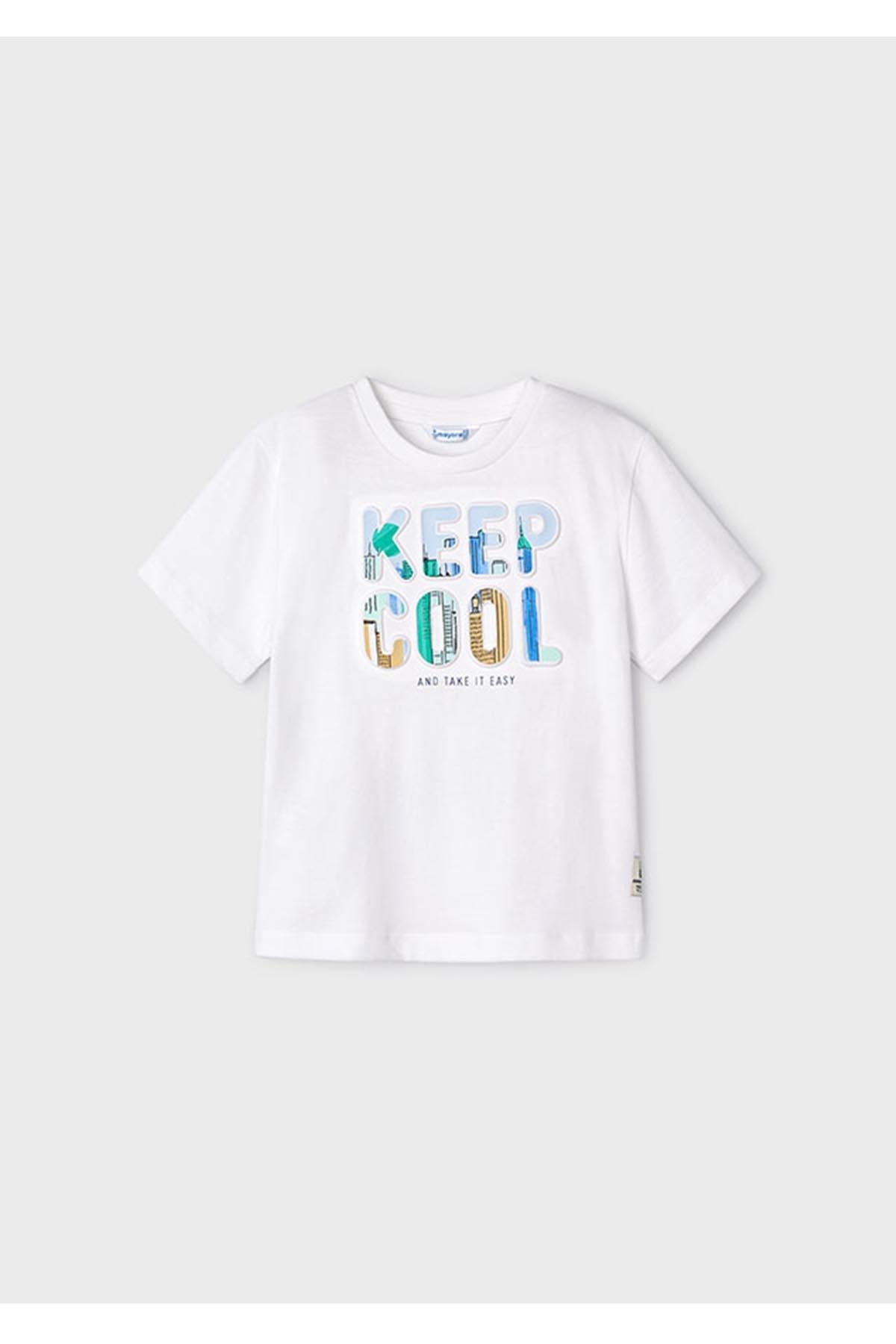 Mayoral Yazlık Erkek Kısa Kol T-shirt - Beyaz