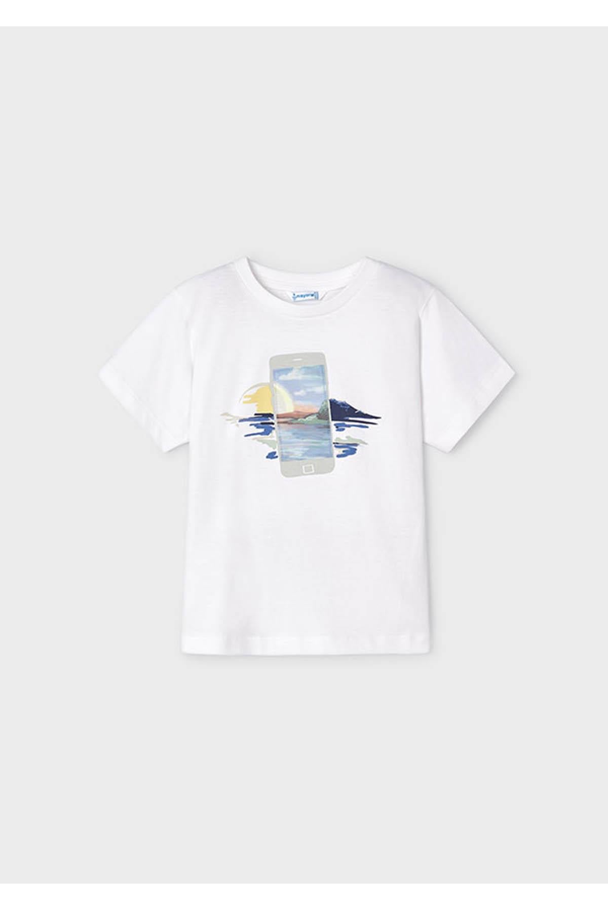 Mayoral Yazlık Erkek Kısa Kol T-shirt - Beyaz