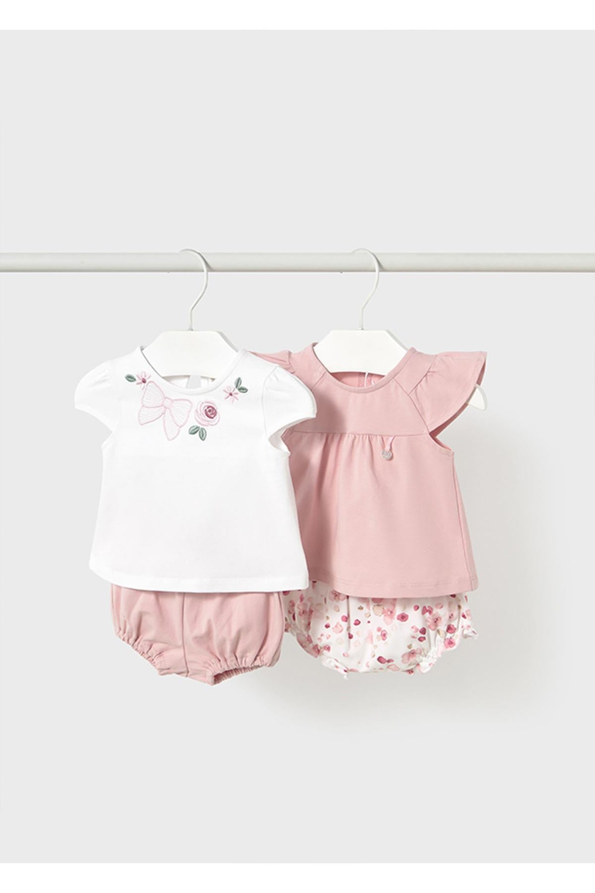 Mayoral Yazlık Kız Bebek 4'lü Set 2'li Takım - Pembe