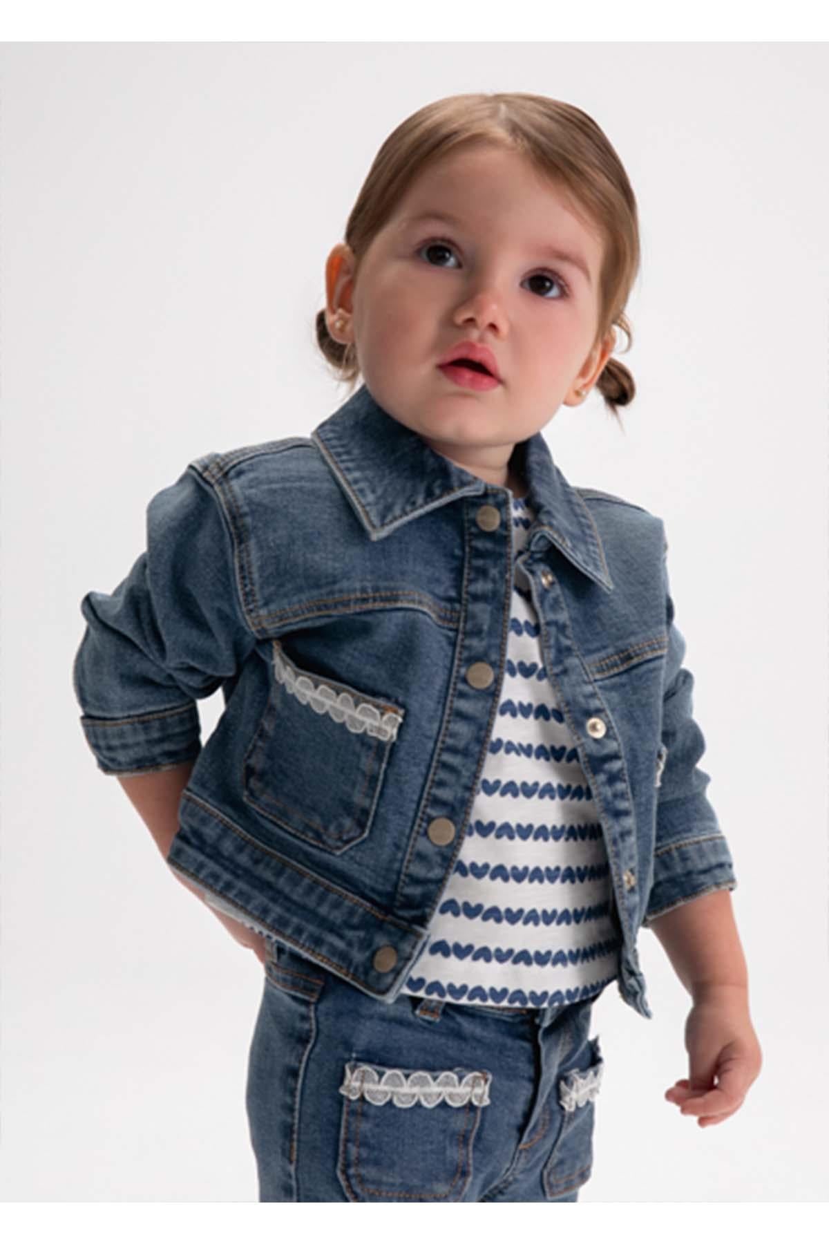 Mayoral Yazlık Kız Bebek Denim Ceket - Mavi
