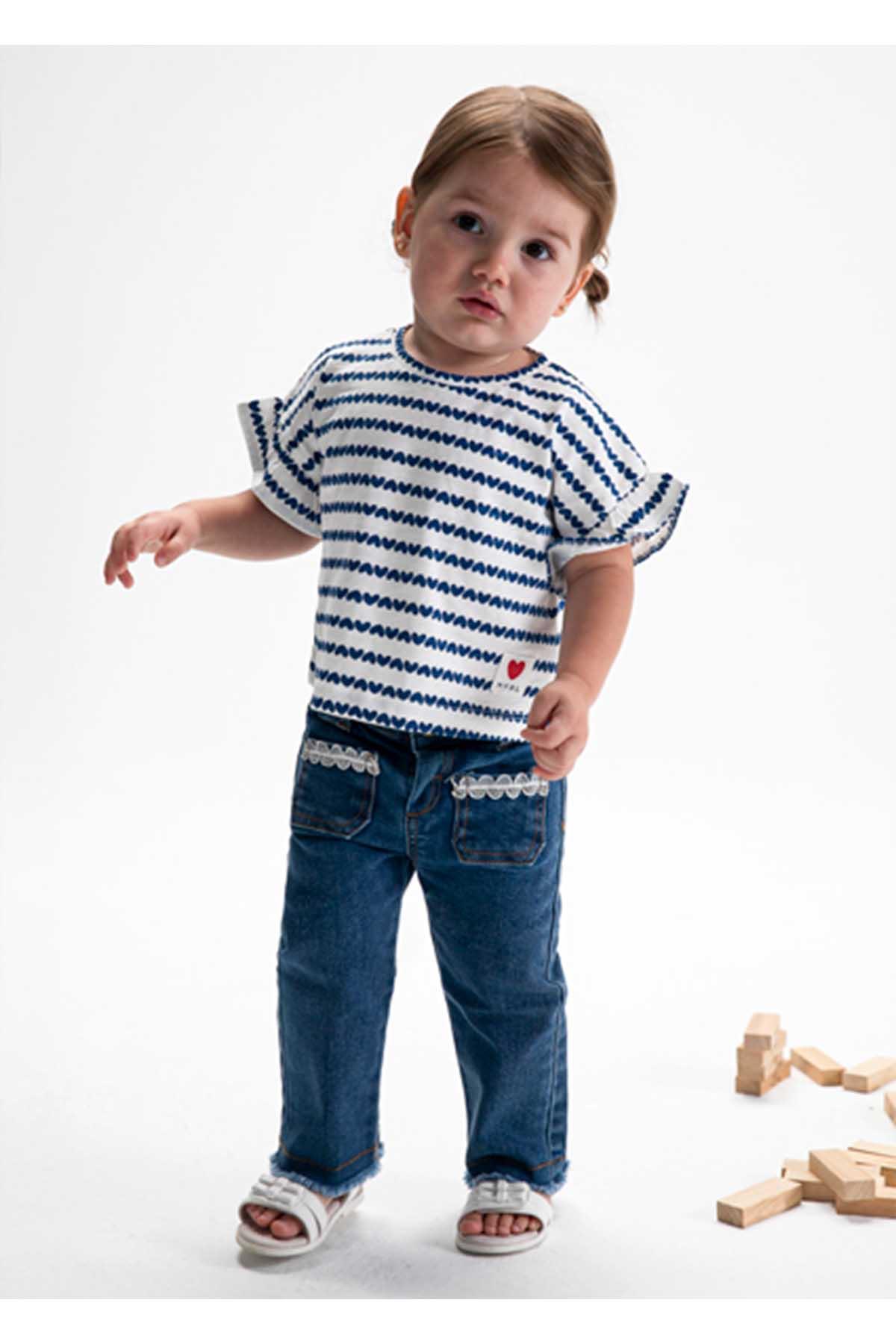 Mayoral Yazlık Kız Bebek denim Pantolon - Mavi
