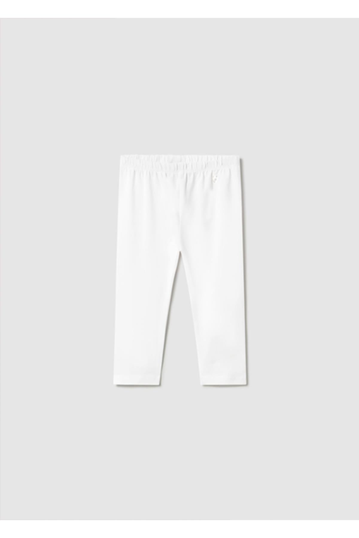 Mayoral Yazlık Kız Bebek Uzun Basic Tayt - Beyaz