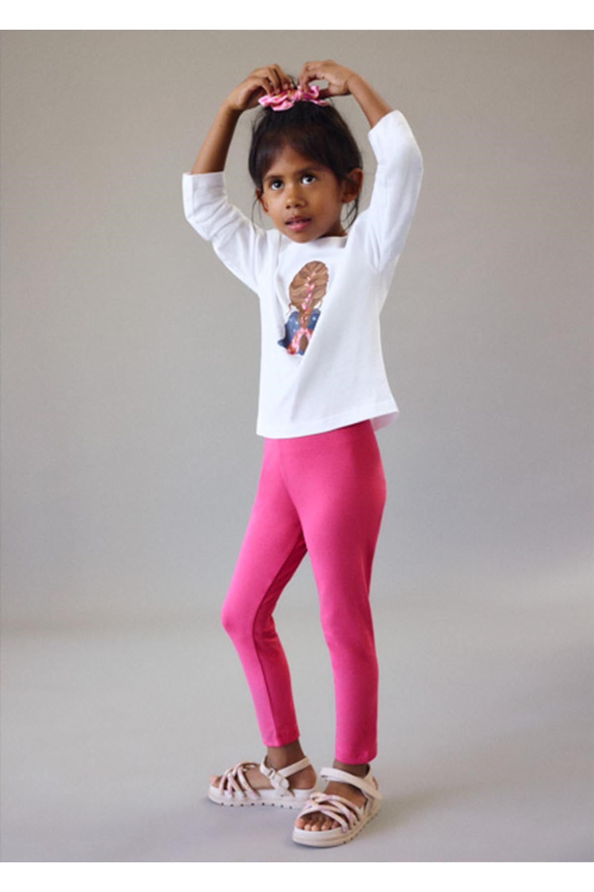Mayoral Yazlık Kız Çocuk Basic Uzun Tayt - Pembe