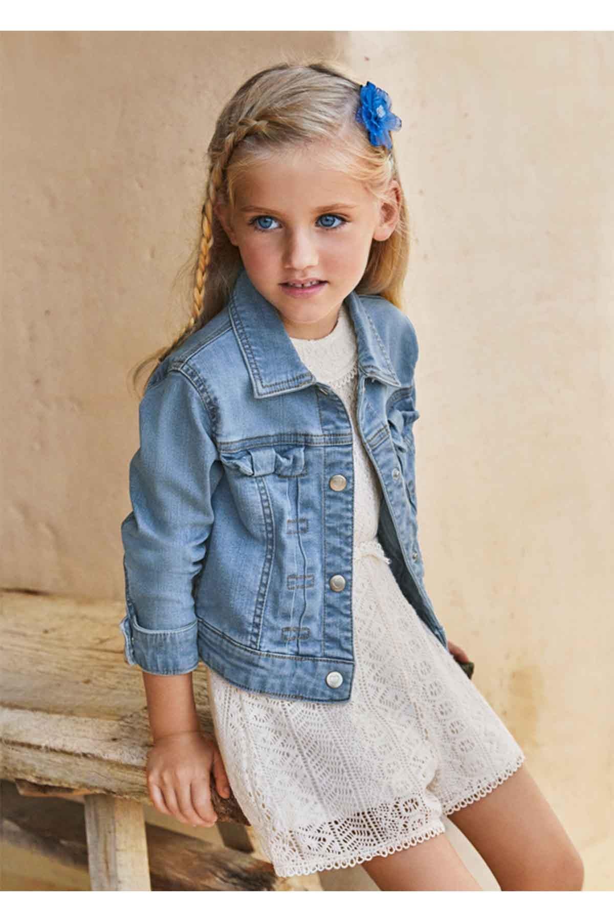 Mayoral Yazlık Kız Denim Ceket Mavi