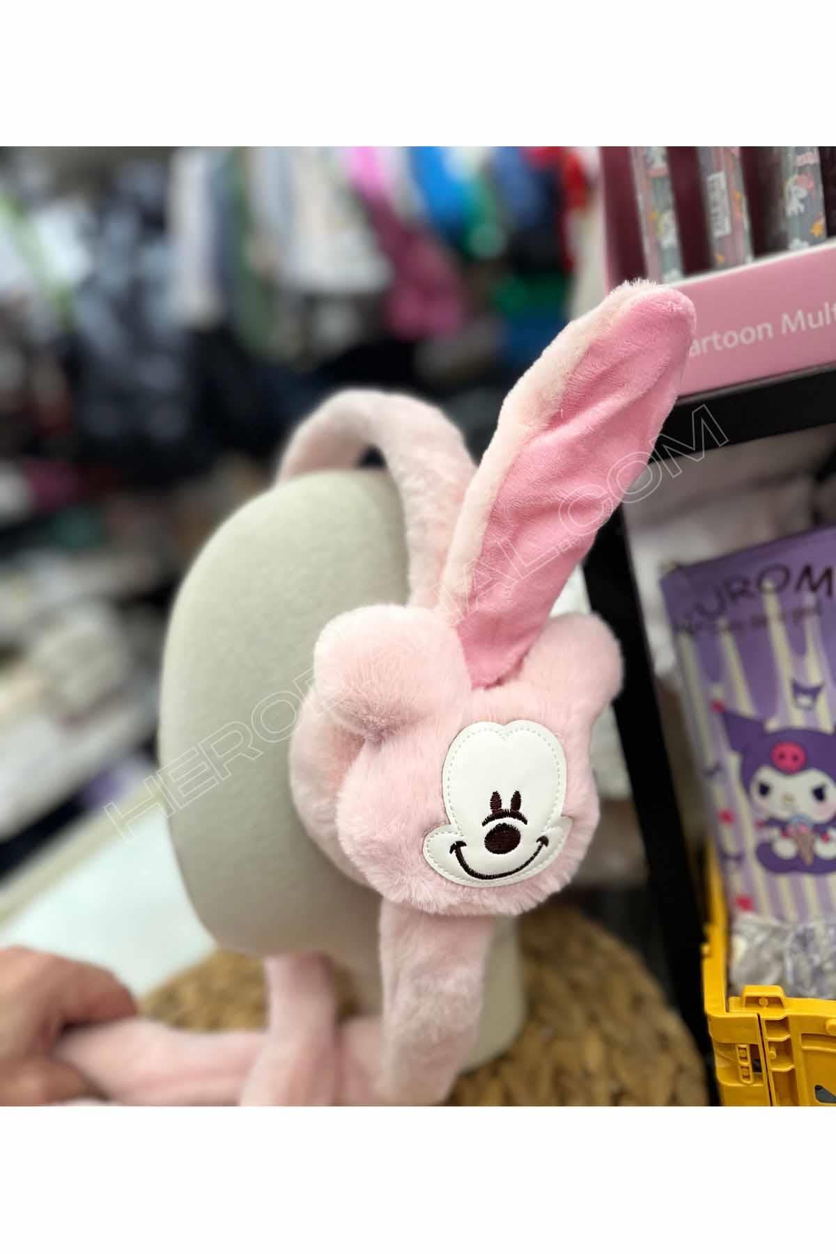 Mickey Mouse Oynar Sesli Peluş Kulaklık - Açık Pembe
