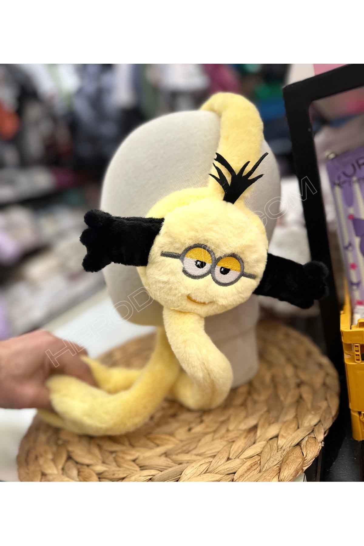 Minion Çift El Oynar Sesli Peluş Kulaklık - Sarı