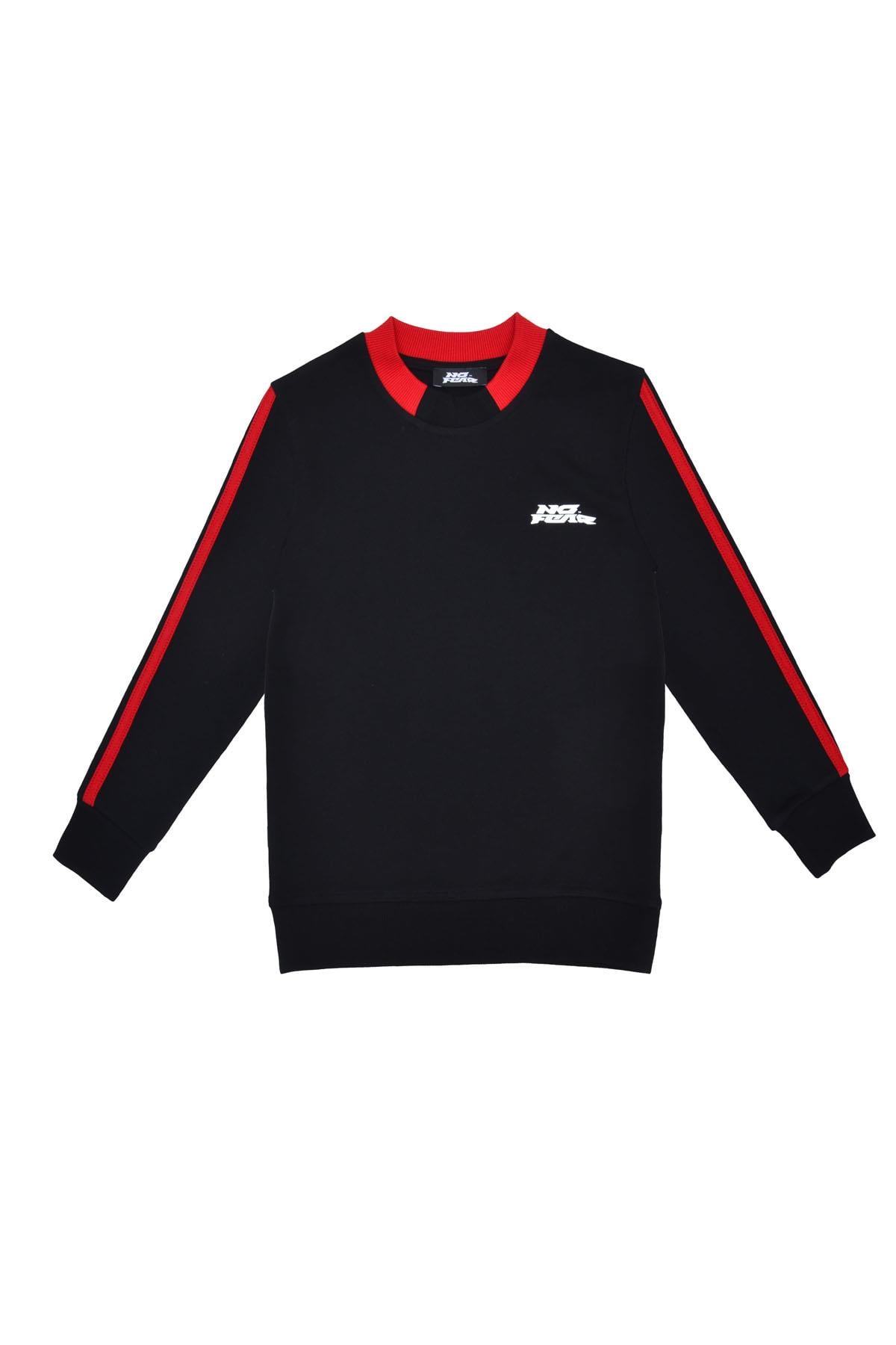 No Fear Erkek Çocuk Baskılı Sweatshirt - Siyah