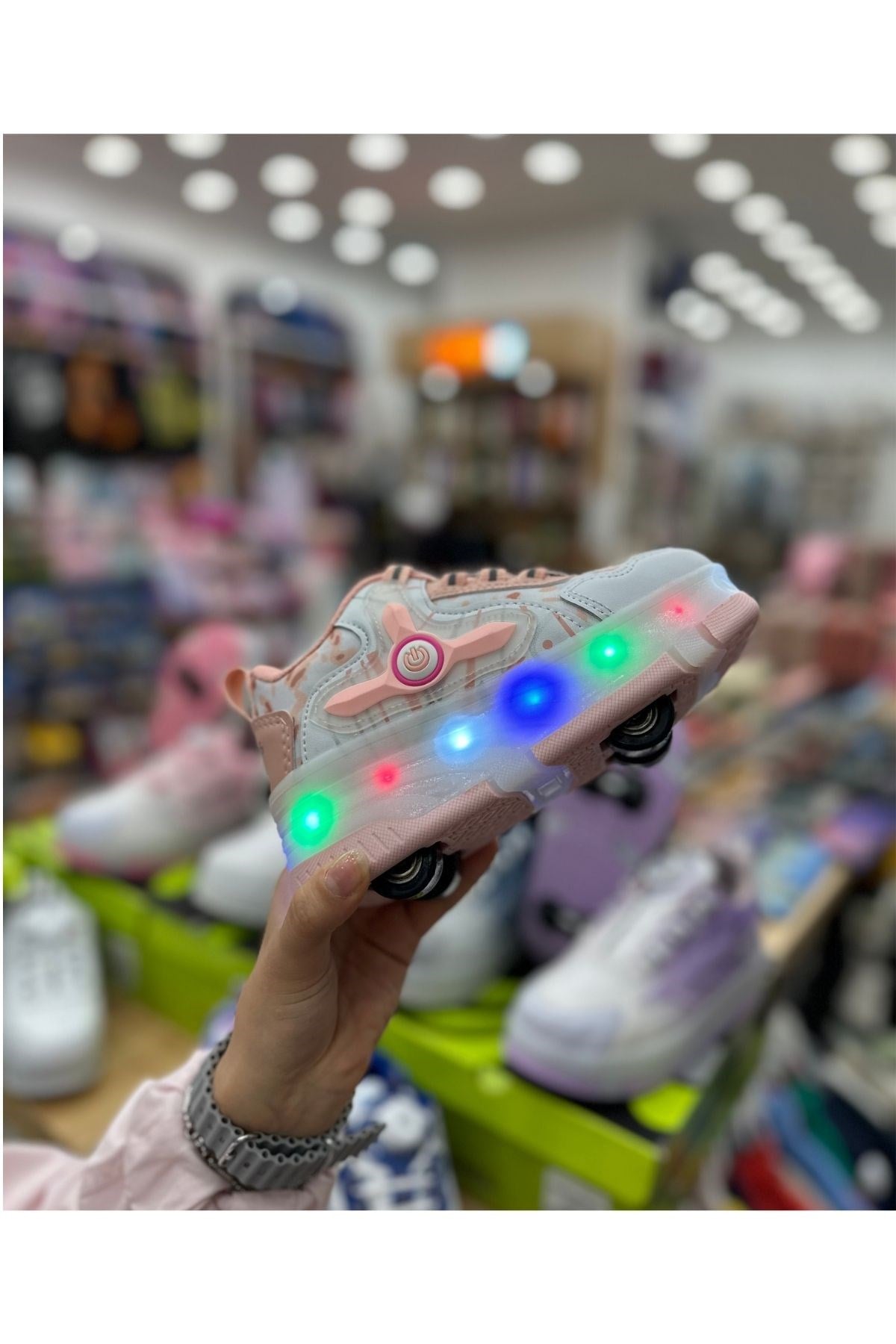 Patenli Çocuk Spor Ayakkabı Model 7 - Pembe -Somon
