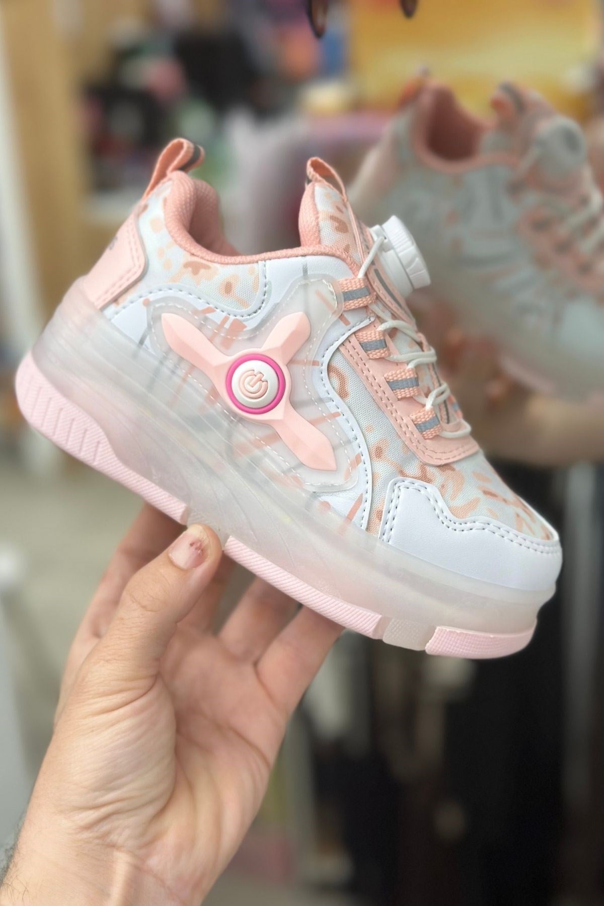 Patenli Çocuk Spor Ayakkabı Model 7 - Pembe -Somon