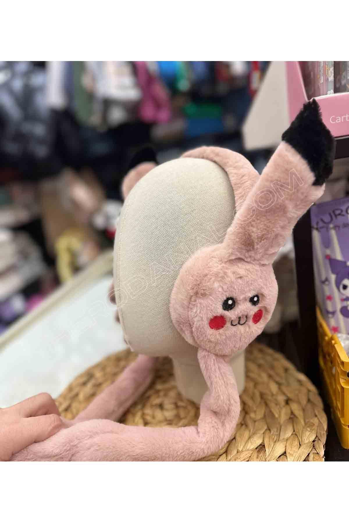 Pikacu Temalı Oynar Peluş Kulaklık - Lila