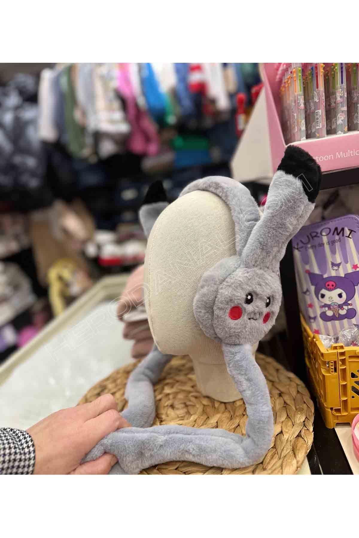 Pikacu Temalı Oynar Sesli Kulaklık - Gri