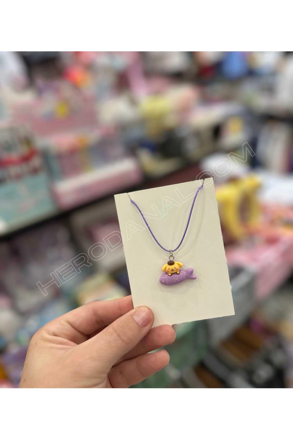 Pompompurin Aksesuarlı - Sanrio İp Kolye