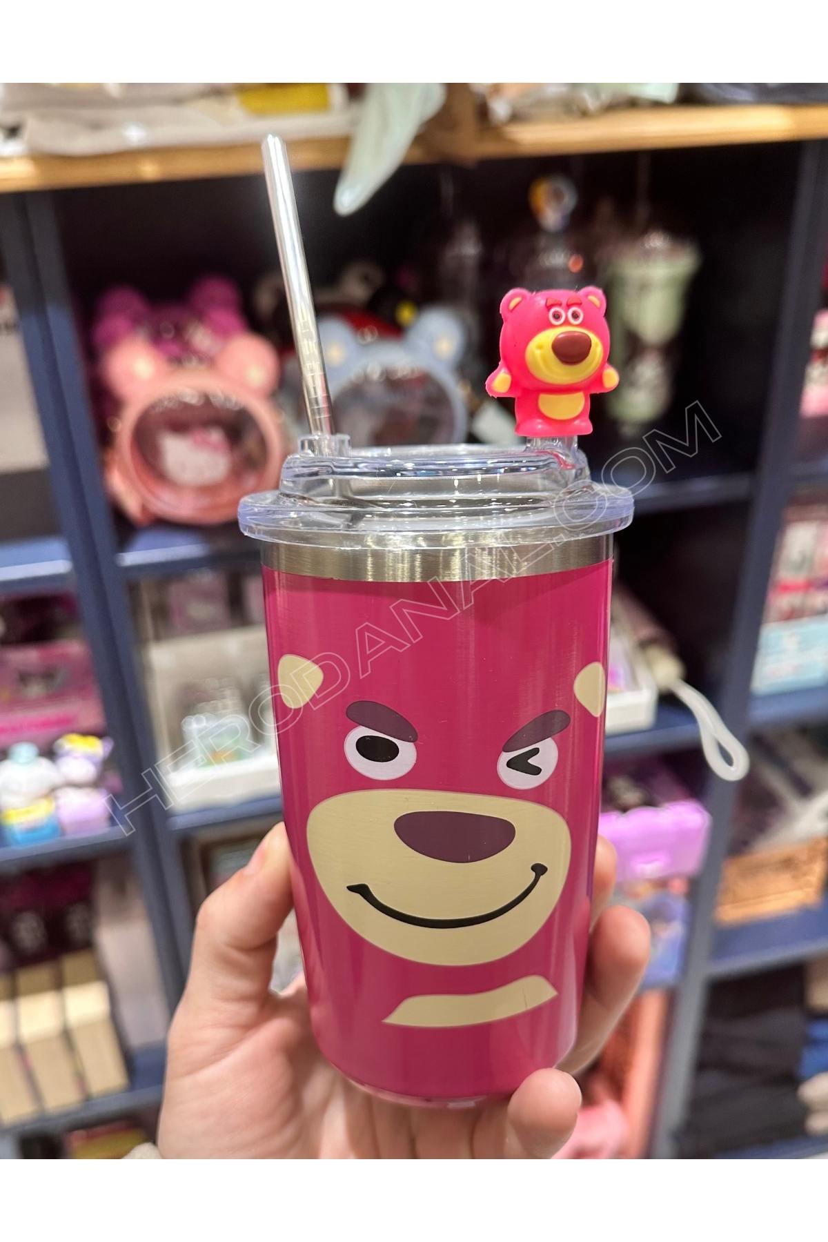 Sanrio Disney Lotso Pipetli Figürlü Kupa Çelik