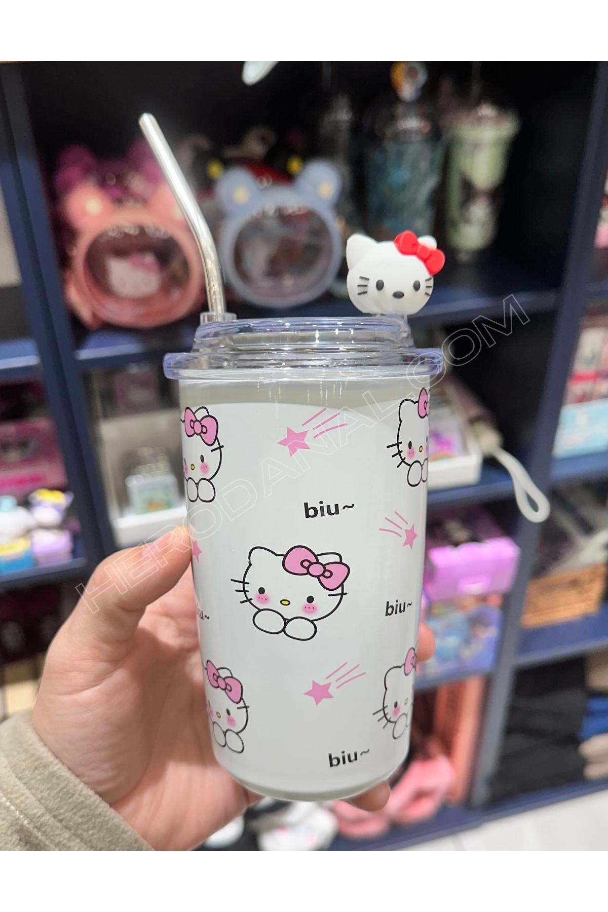 Sanrio Hello Kitty Pipetli Figürlü Kupa Çelik