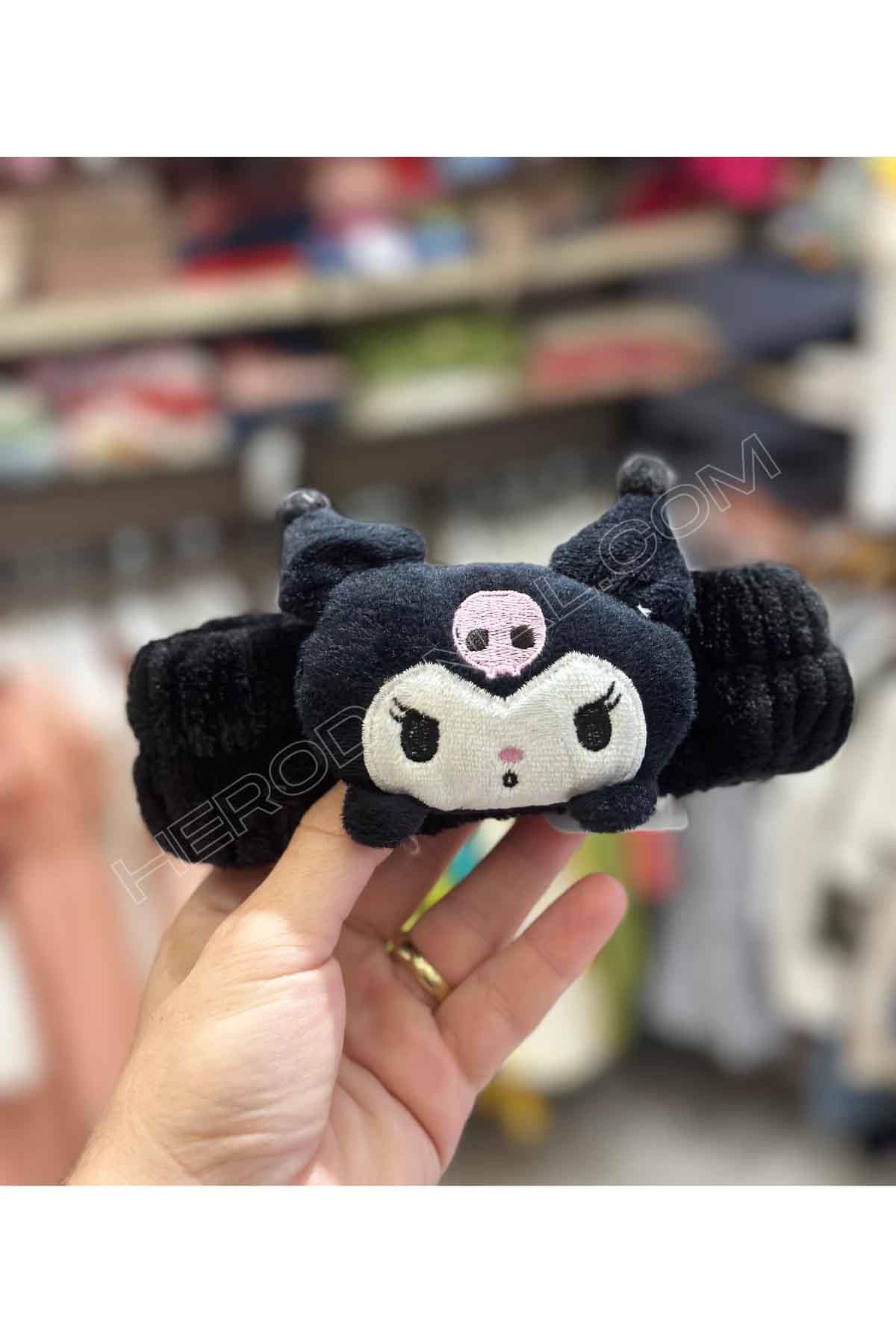 Sanrio Kuromi Tasarımlı Peluş Bandana Siyah
