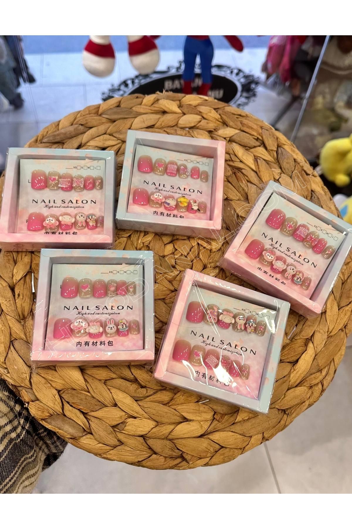 Sanrio Lüx Takma Tırnak Seti 12li Çocuk Takma Tırnak - Model 7