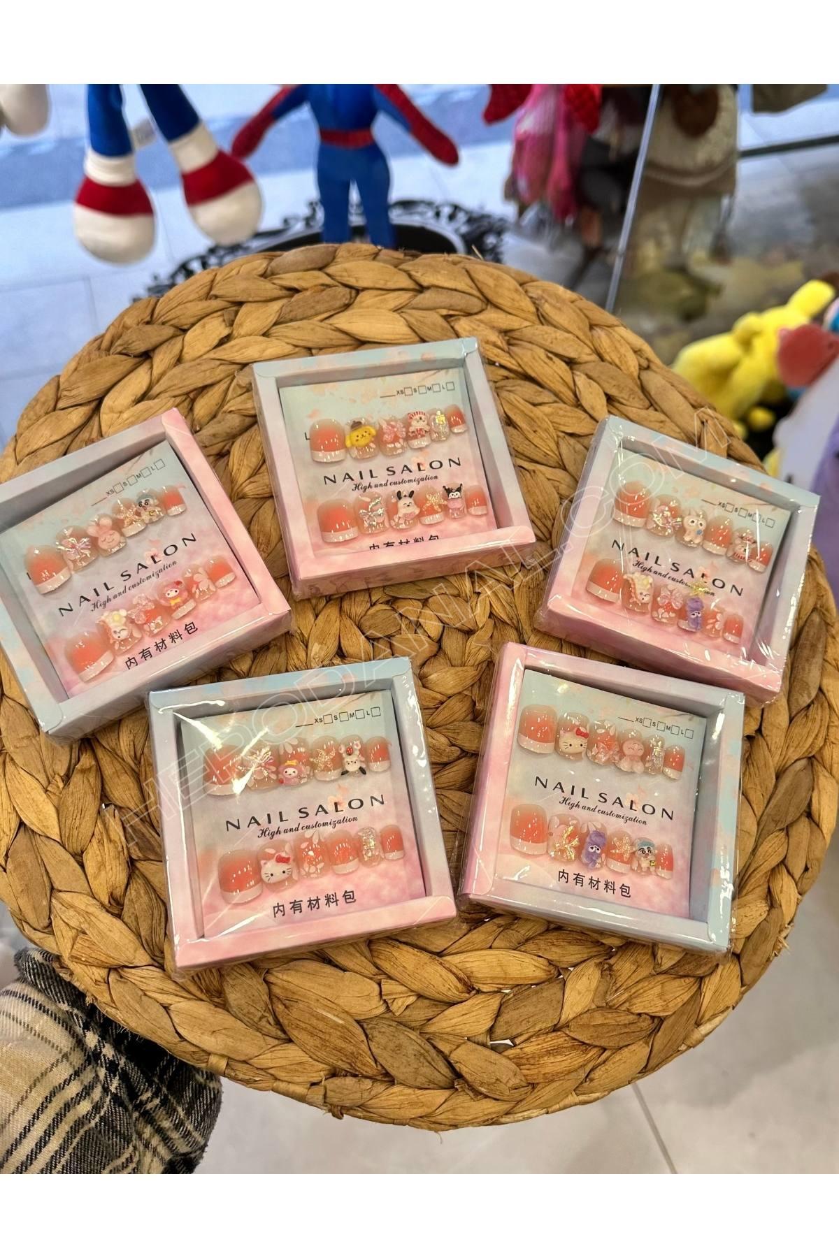 Sanrio Lüx Takma Tırnak Seti 12li Çocuk Takma Tırnak - Model 6