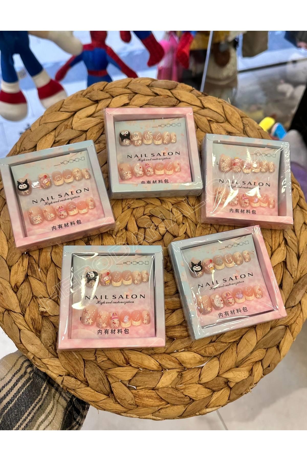 Sanrio Lüx Takma Tırnak Seti 12li Çocuk Takma Tırnak - Model 5