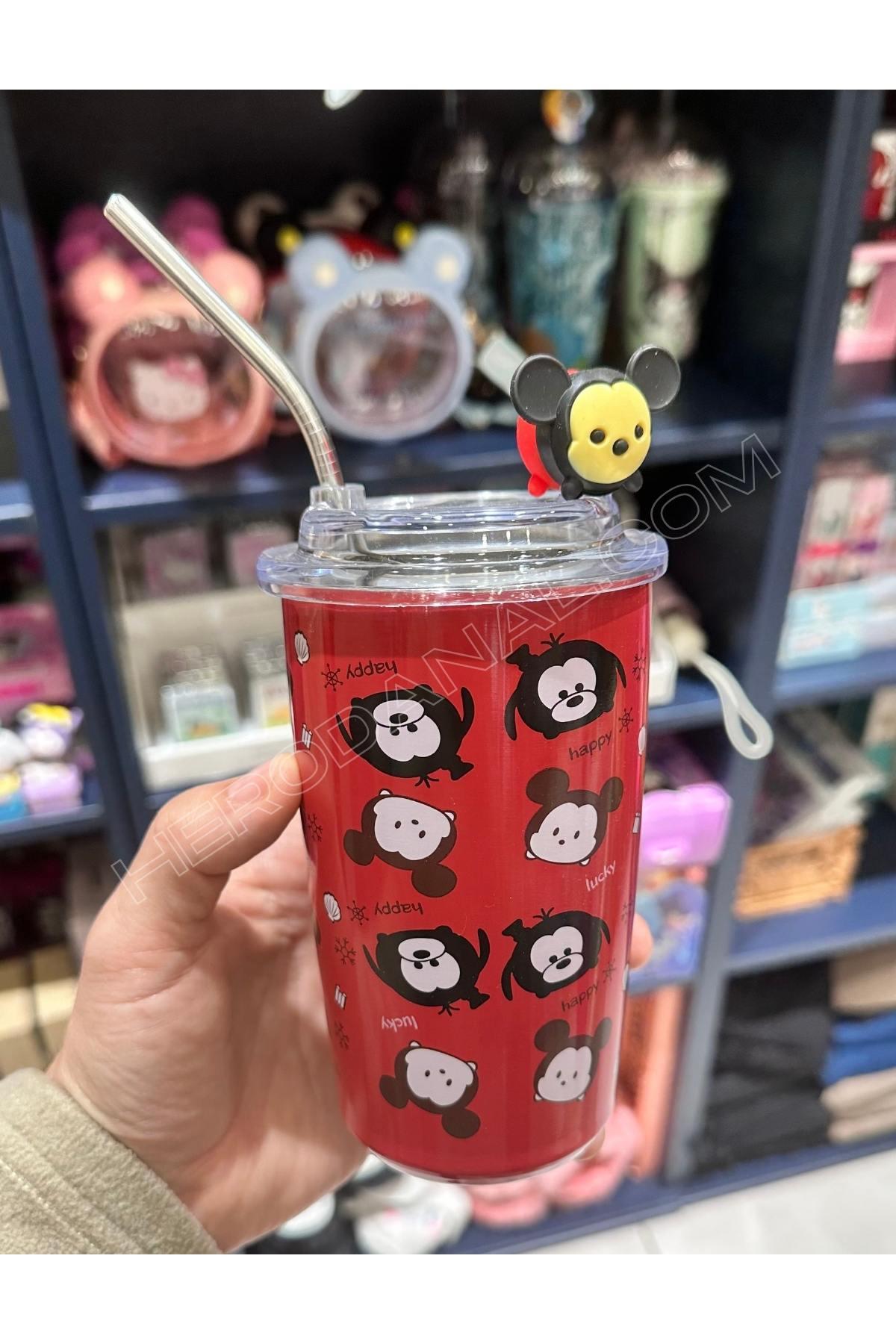 Sanrio Mickey Pipetli Figürlü Kupa Çelik