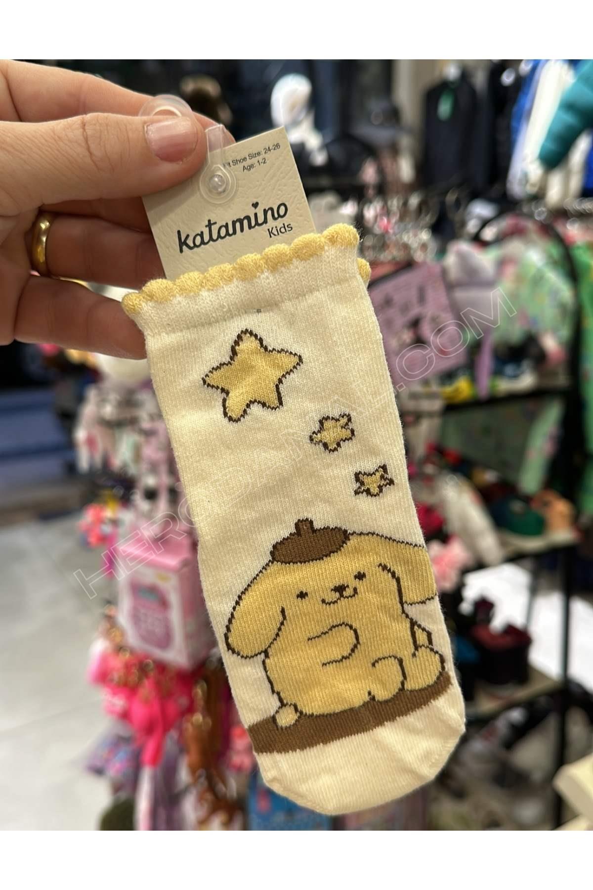 Sanrio Pompom Purin Kız Soket Çocuk Çorap